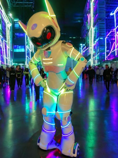 robot lumineux, géant, transformers